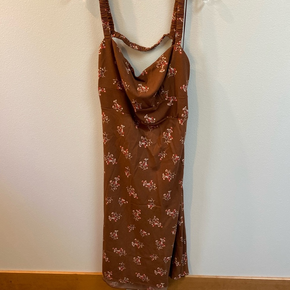Abercrombie Brown Floral Slip Dress NWT